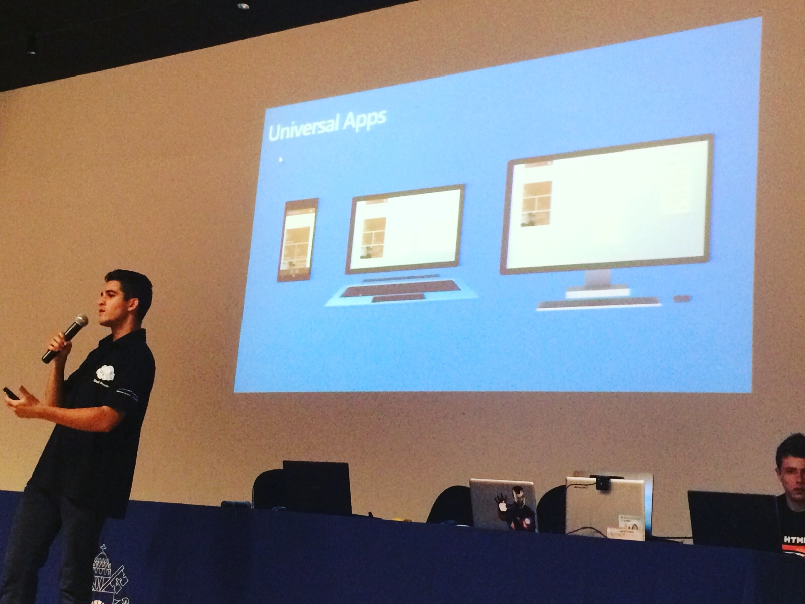 Charles talking in the stage