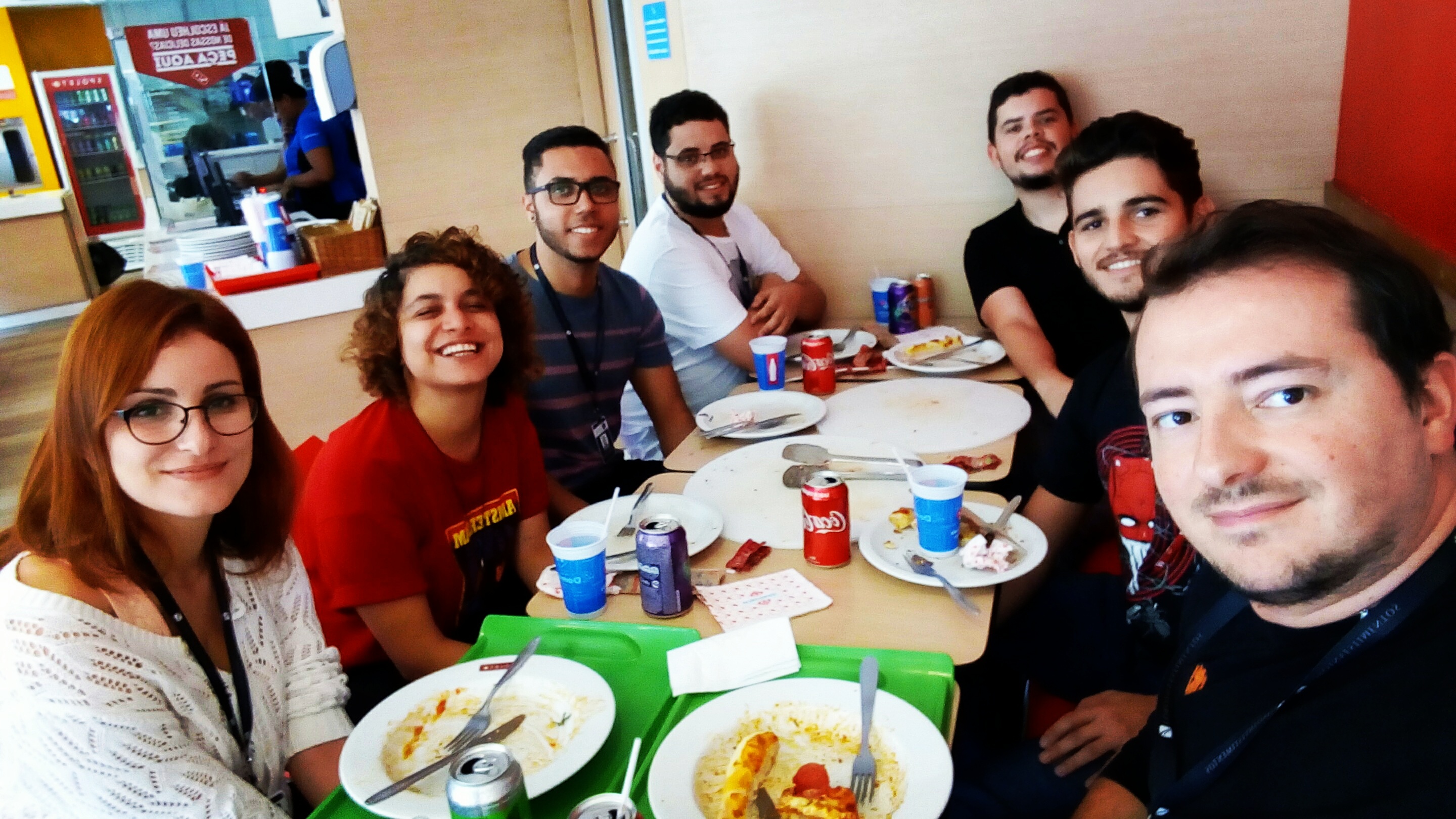 Designers and Devs having lunch together 